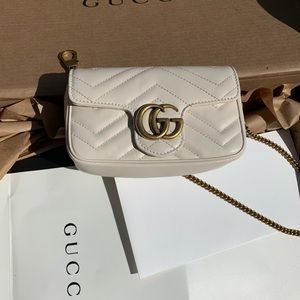 Gucci Super Mini GG Matelassé Leather Crossbody